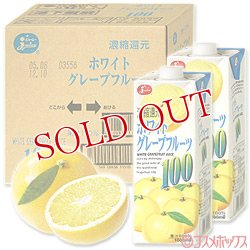 画像1: JA熊本果実連　ジューシー　濃縮還元ホワイトグレープフルーツ100　キャップ付紙パック1000ml×6本(ケース販売/1本あたり320円)　Juicy