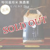 大分県竹田市産 ヒノヒカリ 特別栽培米(玄米)【無農薬】「てん米もり」5kg【送料無料】