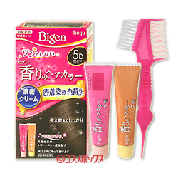 ビゲン 香りのヘアカラー クリーム 白髪染め 早染めタイプ 5d 落ち着いたブラウン Bigen Hoyu