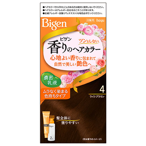 ビゲン(Bigen) 香りのヘアカラー 乳液 4 ライトブラウン ホーユー(hoyu) 白髪染め