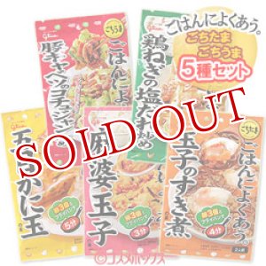 画像: 5種セット販売　グリコ　ごはんによくあう。（五目かに玉/麻婆玉子/玉子のすき煮/鶏ねぎの塩だれ炒め/豚キャベツのコチュジャン炒め）