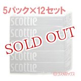 画像: ケース販売　日本製紙クレシア　スコッティ　ティシュー　400枚（200組）×5箱パック×12セット　scottie