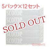 画像: ケース販売　日本製紙クレシア　スコッティ　ティシュー　400枚（200組）×5箱パック×12セット　scottie