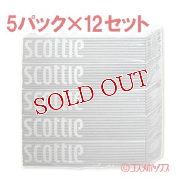 画像1: ケース販売　日本製紙クレシア　スコッティ　ティシュー　400枚（200組）×5箱パック×12セット　scottie (1)