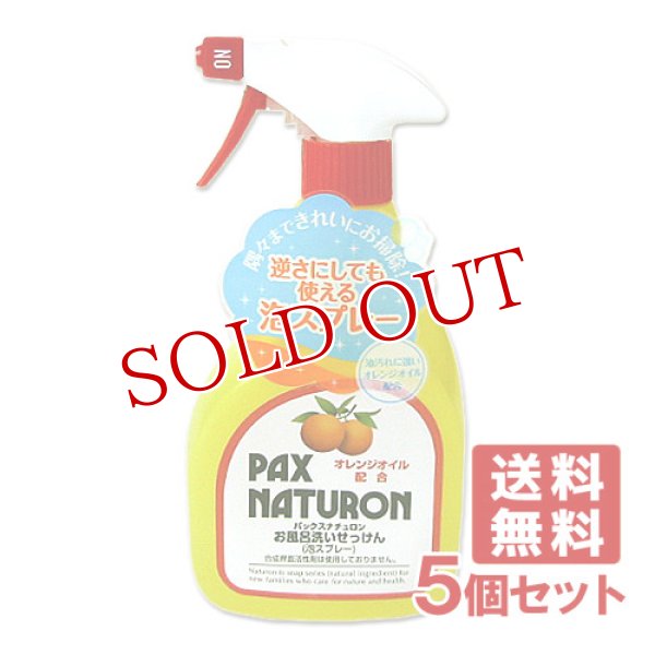 画像1: パックスナチュロン お風呂洗いせっけん （泡スプレー） 500ml×5個セット PAX NATURON 太陽油脂【送料無料】 (1)