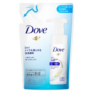 画像: ユニリーバ　ダヴ　3in1　メイクも落とせる泡洗顔料　詰替用　120ml　Dove　Unilever