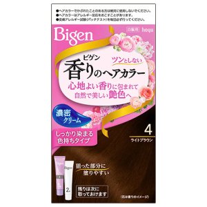 画像: ビゲン(Bigen) 香りのヘアカラー クリーム 4 ライトブラウン ホーユー(hoyu) 白髪染め