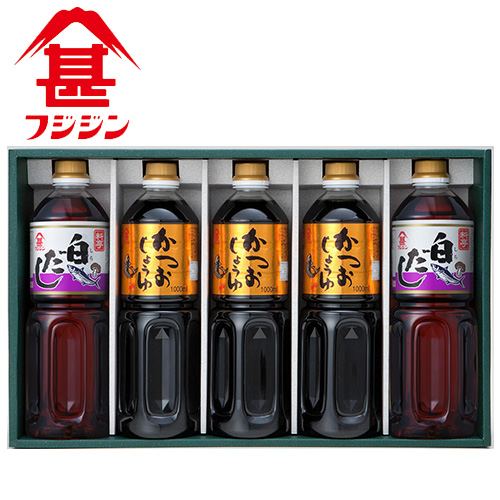【着後レビューで 送料無料】 富士甚醤油 フジジン 調味料セットA (かつおしょうゆ 1L×3本 しょうゆ